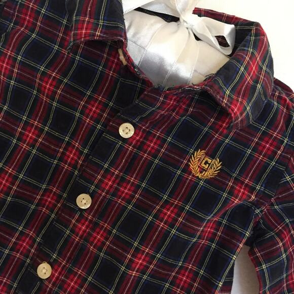 Chaps Plaid Button Up Shirt 3 Months - Picture 2 of 6